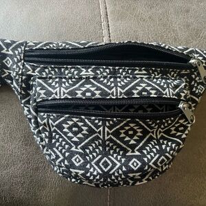 Geometric Black and White Crossbody Bag